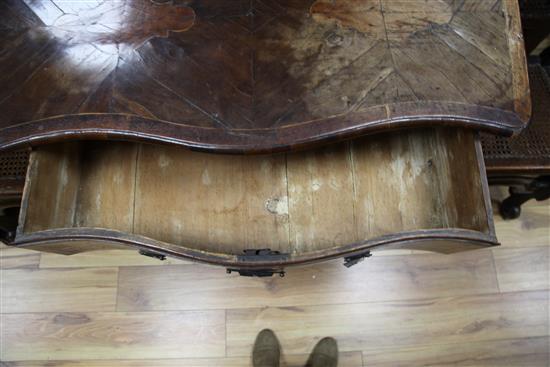 An 18th century Maltese walnut serpentine commode, W.3ft 6in.